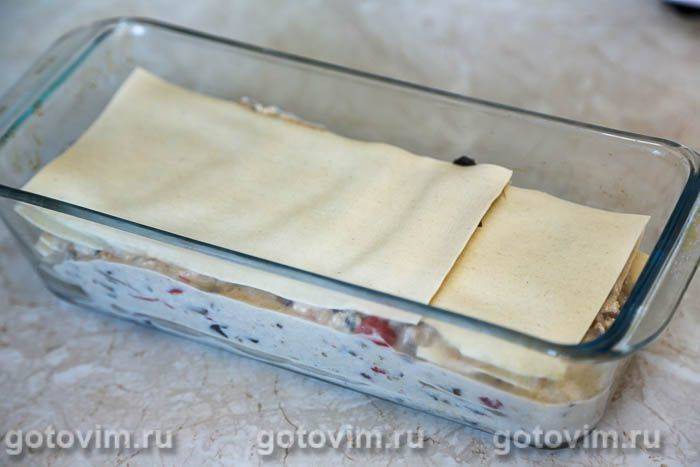 Лазанья з куркою та грибами