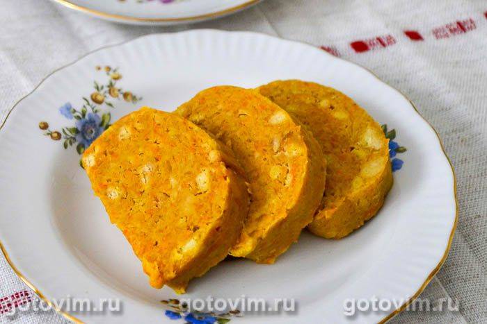 Солодка ковбаска з печива, моркви та гарбуза . Фотографія рецепта